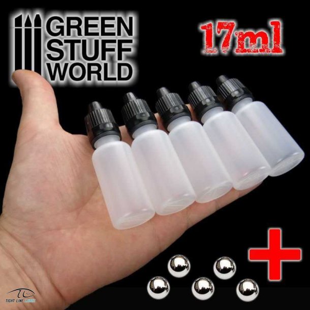 Tomme Flasker Til Airbrush Maling Med Mixing Balls x 5