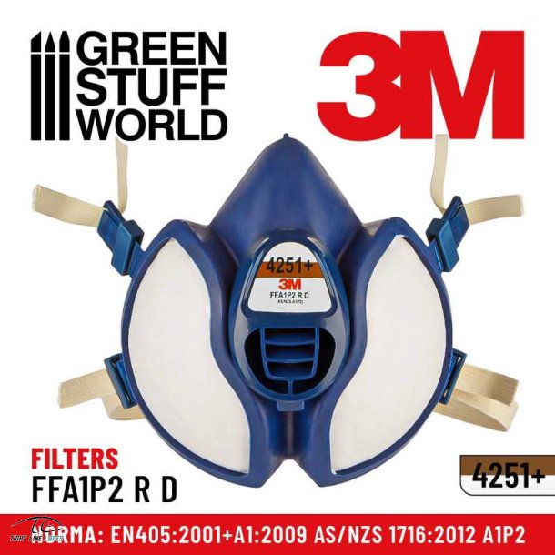 Maske Med Filter Halvmaske 3M Til Airbrushing