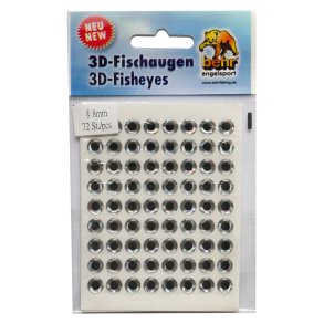  Fiske jne 8 mm 3D Slv 72 stk.